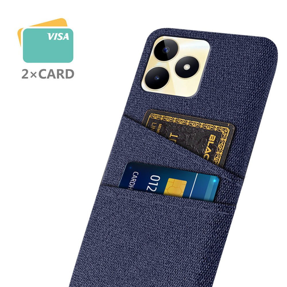 For Realme Narzo N53 4G Dual Card Holder Cell Phone Case Cloth Texture Hard PC Cover For Realme Narzo N53 4G Dual Card Holder Cell Phone Case Cloth Texture Hard PC Cover